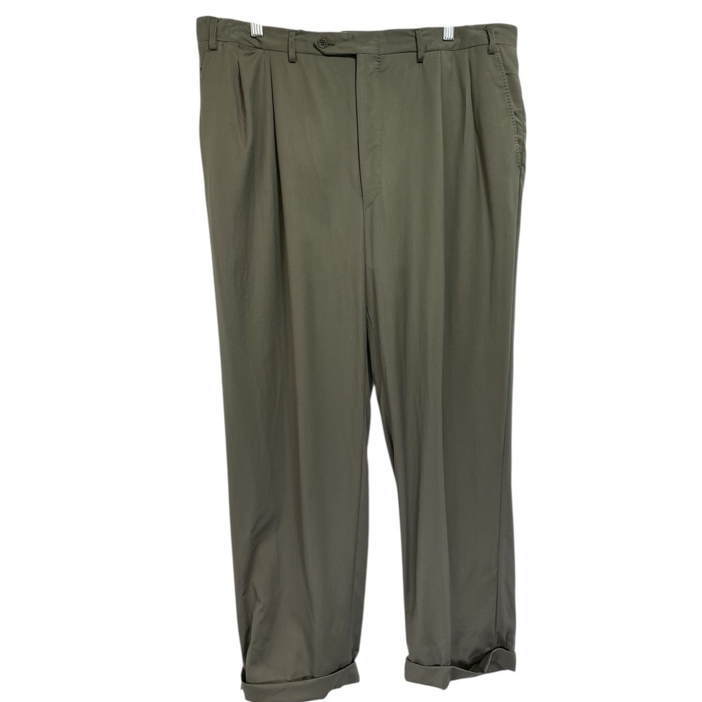 Canali Pants Sz 36x29 Gray 100%Wool Pleated & Cuffed Dress Pant (O15)Made Italy